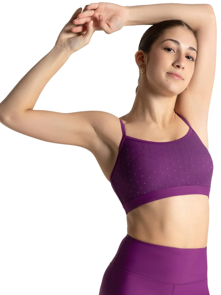 Capezio Spot on Mesh Overlay Bratek Bar Top, Adults
