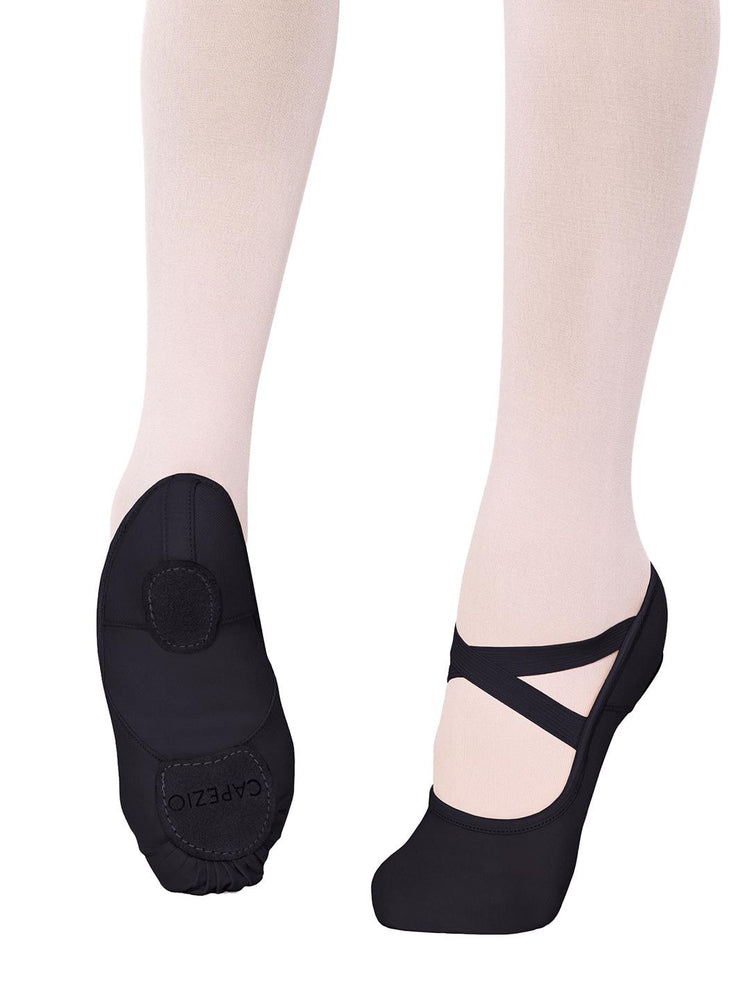 Capezio Hanami Canvas Ballet Shoe, Black, Adults